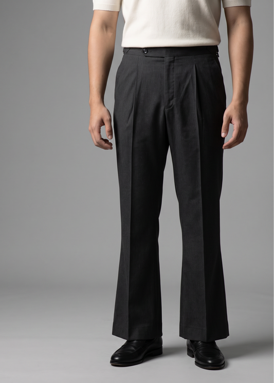 Unisex Tailored Flared Trousers – Mistal (Charcoal Grey)