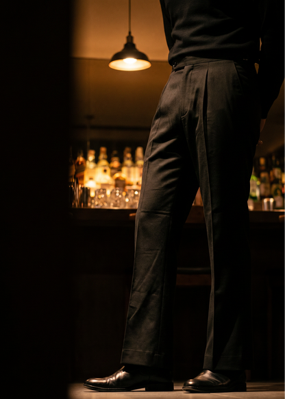 Unisex Tailored Flared Trousers – Noiro (Deep Black)