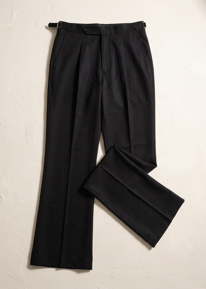 Unisex Tailored Flared Trousers – Noiro (Deep Black)
