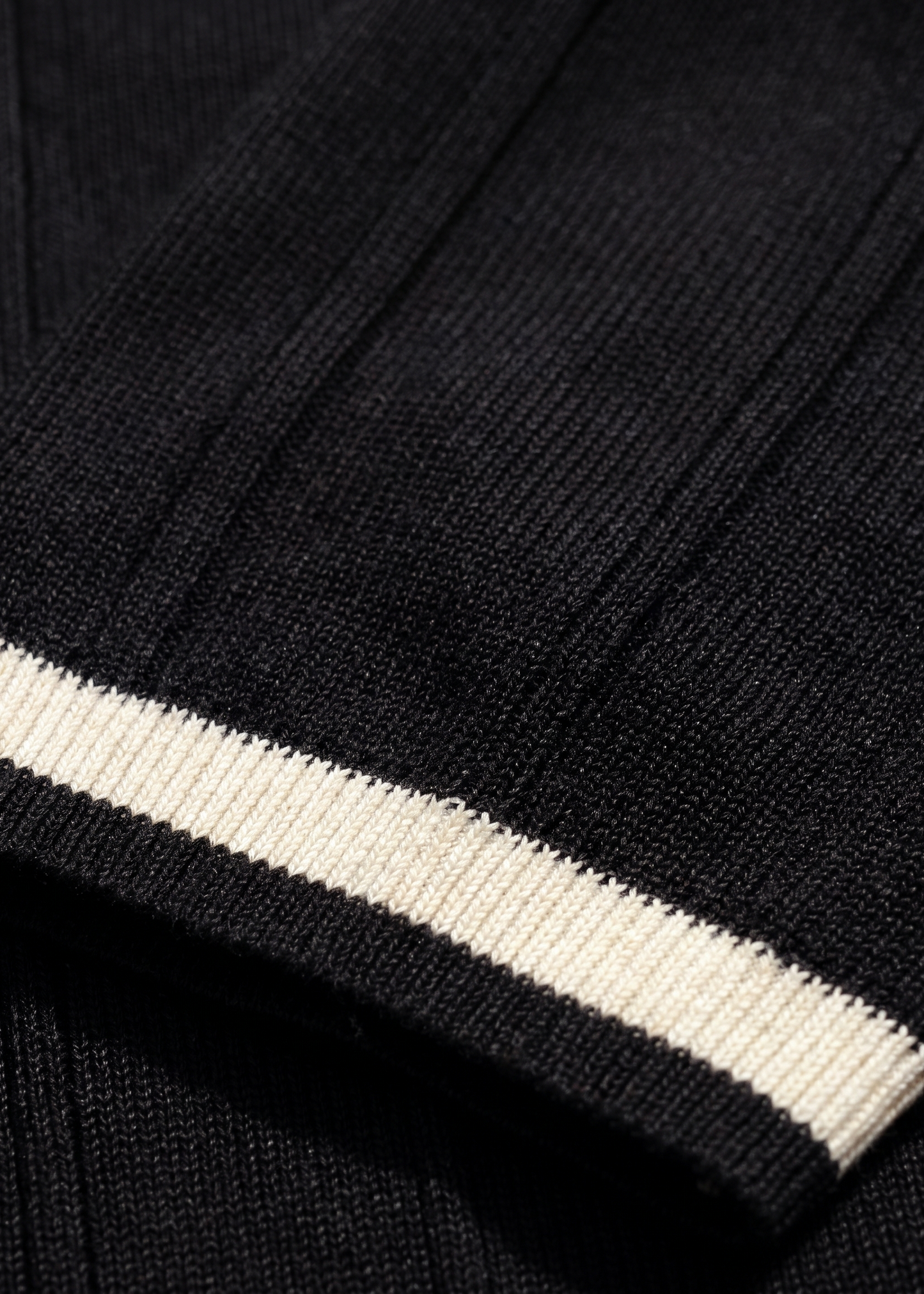 Unisex Premium Cable Knit Polo – Onyx (Deep Black)