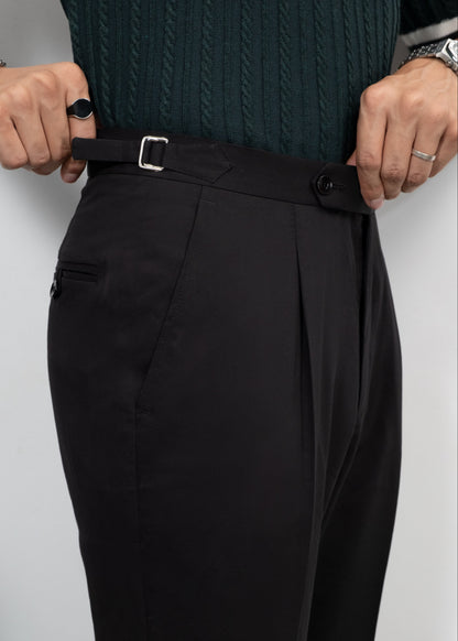 Unisex Tailored Flared Trousers – Noiro (Deep Black)