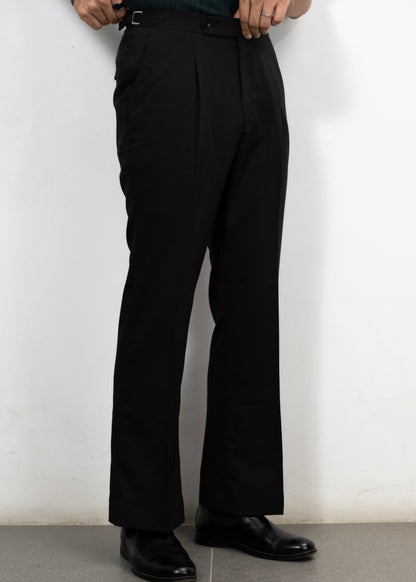 Unisex Tailored Flared Trousers – Noiro (Deep Black)