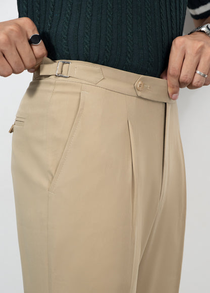 Unisex Tailored Flared Trousers – Sandro (Light Beige)